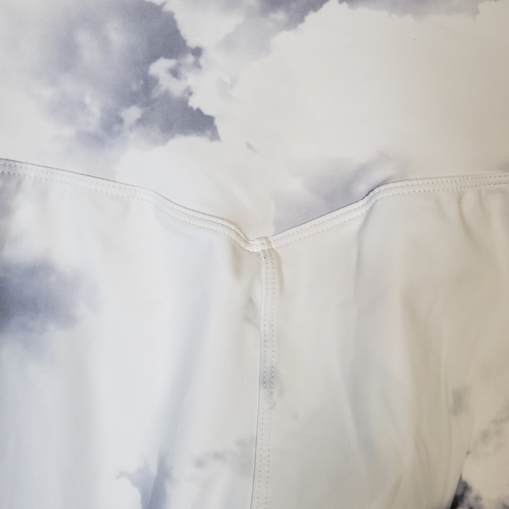 Tie-Dye High-Waisted Grey White Athletic Pants Women's Size M - Picture 7 of 8